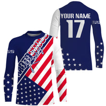 Load image into Gallery viewer, Motocross custom number name dirt bike jersey UV American flag youth men off-road Patriotic shirt PDT170