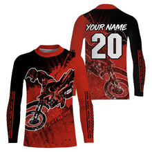 Load image into Gallery viewer, Extreme Motocross Jersey Personalized UPF30+ Red Dirt Bike Shirt Youth Men MX Riding Motorcycle PDT553