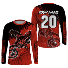 Load image into Gallery viewer, Extreme Motocross Jersey Personalized UPF30+ Red Dirt Bike Shirt Youth Men MX Riding Motorcycle PDT553