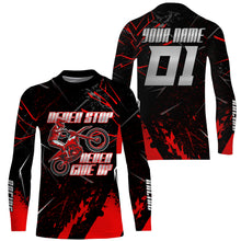 Load image into Gallery viewer, Motorcycle jersey black&amp;red UPF30+ custom dirt bike off-road shirt Motocross extreme long sleeves PDT197