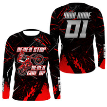 Load image into Gallery viewer, Motorcycle jersey black&amp;red UPF30+ custom dirt bike off-road shirt Motocross extreme long sleeves PDT197