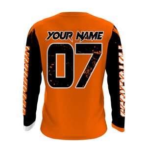 Like Father Like Son Dirt Bike Shirt UPF30+ Personalized Motocross Jersey Orange MX Racing Racewear PDT487