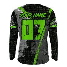 Load image into Gallery viewer, Custom MX Dad Jersey UPF30+ Green Dirt Bike Shirt Motocross Racing Long Sleeves PDT493