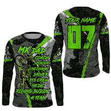 Load image into Gallery viewer, Custom MX Dad Jersey UPF30+ Green Dirt Bike Shirt Motocross Racing Long Sleeves PDT493