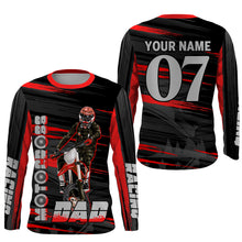 Load image into Gallery viewer, Custom Motocross Dad Jersey UPF30+ Red MX Racing Dirt Bike Shirt Motorcycle PDT495
