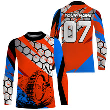 Load image into Gallery viewer, Jersey For Motocross Personalized UPF30+ Dirt Bike Shirt Men Women Kid Orange MX Racing Long Sleeve PDT482