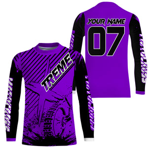 Purple Dirt Bike Jersey Men Kid Women UPF30+ Custom MX Riding Shirt Extreme Motocross Motorcycle PDT590