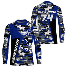 Load image into Gallery viewer, Custom Kid Men Women Dirt Bike MX Jersey UPF30+ Blue Camo Motocross Shirt Extreme MotoX Racing PDT517