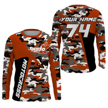 Load image into Gallery viewer, Custom Kid Men Women Dirt Bike MX Jersey UPF30+ Orange Camo Motocross Shirt Extreme MotoX Racing PDT518