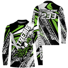 Load image into Gallery viewer, Green Motocross Racing Jersey Kid Men Women UPF30+ Custom Dirt Bike Extreme MX SX Racing Shirt PDT480