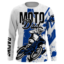 Load image into Gallery viewer, Personalized MX Dad Jersey UPF30+ Blue Dirt Bike Shirt Moto Dad Off-Road Motorcycle PDT494