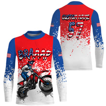 Load image into Gallery viewer, American Flag Dirt Bike Jersey Kid Men Women UPF30+ Custom Motocross Shirt Patriotic Brap MX Racing PDT528