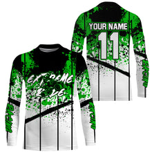 Load image into Gallery viewer, Kid Men Quad Bike Jersey Green UPF30+ Custom ATV Motocross Shirt Extreme Ride Off-Road MX Jersey PDT569