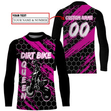 Load image into Gallery viewer, Custom Dirt Bike Jersey Women UPF30+ Girl Motocross Shirt Pink Racing Youth MX Jersey Motorcycle PDT536