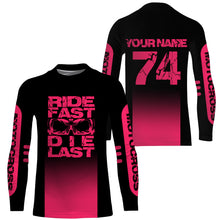 Load image into Gallery viewer, Ride Fast Die Last Motocross Jersey Men Kid UPF30+ Custom Pink Dirt Bike Shirt Off-Road Skull MX PDT578