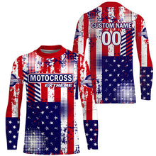 Load image into Gallery viewer, USA Motocross Jersey Youth Men Women UPF30+ Custom Dirt Bike Shirt Boys Girls Patriotic Motorcycle PDT540