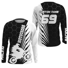 Load image into Gallery viewer, Men Women Youth Motocross Racing Jersey UPF30+ Custom Black Dirt Bike Shirt Long Sleeve MX Off-Road PDT477