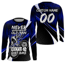 Load image into Gallery viewer, Blue Motocross Jersey Personalized UPF30+ Dirt Bike Shirt Men Women Kid MX Racing Motorcycle Jersey PDT546