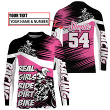 Load image into Gallery viewer, Custom MX Jersey Women Youth UPF30+ Real Girls Ride Dirt Bike Shirt Motocross Off-Road Long Sleeve PDT514