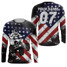 Load image into Gallery viewer, American Flag Quad Bike Jersey Kid Men UPF30+ Custom ATV Motocross Riding Shirt Off-Road Patriotic PDT568