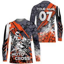Load image into Gallery viewer, Custom Motocross Jersey Men Kid Women UPF30+ Orange MX Riding Dirt Bike Shirt Off-Road Motorcycle PDT600