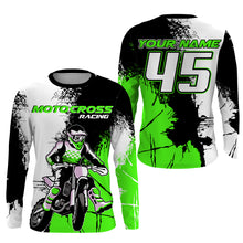 Load image into Gallery viewer, MX Jersey Kid Men Women UPF30+ Custom Dirt Bike Shirt Green Motocross Racing Off-Road Motorcycle PDT591