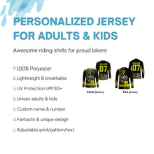 Load image into Gallery viewer, Cool Personalized Motocross Jersey UPF30+ Kid Adult MX Racing Dirt Bike Long Sleeves NMS1122