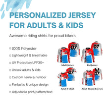 Load image into Gallery viewer, Custom Motocross UPF30+ jersey extreme men women kid red MotoX youth biker racing off-road shirt PDT71