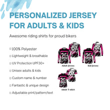 Load image into Gallery viewer, Pink custom Motocross jersey uv protective MX shirt for kid men women dirt bike racing racewear PDT295