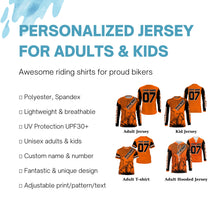 Load image into Gallery viewer, Custom orange MX jersey shirt UV protective extreme kid adult motocross bike racing motorcycle PDT37