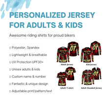 Load image into Gallery viewer, Motocross custom red kid&amp;adult jersey UV protective shirt Dirt Is For Ride extreme motorcycle PDT50