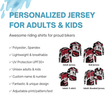 Load image into Gallery viewer, BMX Life Red BMX jerseys UPF30+ Off-road bike shirt Cycling gear Adult kid BMX bicycle clothes| SLC84