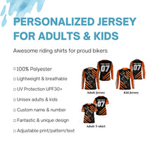 Load image into Gallery viewer, Xtreme Motocross kid&amp;adult custom UV orange MX jersey biker racing shirt motorcycle long sleeves PDT224