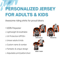 Load image into Gallery viewer, Orange custom Motocross jersey UV protective MX shirt for kid men women dirt bike racing racewear PDT296