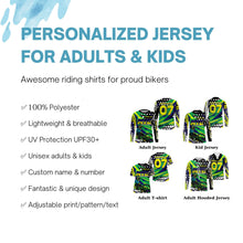 Load image into Gallery viewer, Green mountain bike shirt UPF30+ Personalized Adult kid MTB jersey cycling gear mens| SLC135