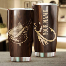 Load image into Gallery viewer, Sailfish Fishing Tumbler Cup Customize name Personalized Fishing gift for men and women - IPH1008