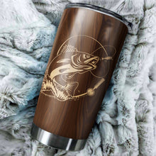 Load image into Gallery viewer, Walleye Fishing Tumbler Cup Customize name Personalized Fishing gift for men and women - IPH1009