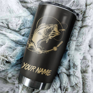 Bass fishing Tumbler Cup Customize name Personalized Fishing mug gift for fisherman - IPH942