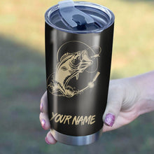 Load image into Gallery viewer, Bass fishing Tumbler Cup Customize name Personalized Fishing mug gift for fisherman - IPH942