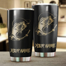 Load image into Gallery viewer, Bass fishing Tumbler Cup Customize name Personalized Fishing mug gift for fisherman - IPH942