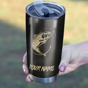 Rainbow Trout (Steelhead) Fishing Tumbler Cup Customize name Personalized Fishing gift for fisherman - IPH981