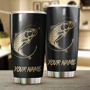 Rainbow Trout (Steelhead) Fishing Tumbler Cup Customize name Personalized Fishing gift for fisherman - IPH981