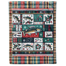 Load image into Gallery viewer, Walleye Fishing Christmas Fishing Fleece Blanket Fishing Gifts For Fisherman IPHW5673