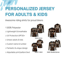 Load image into Gallery viewer, Dirt bike custom youth kid adult MX jersey UPF30+ motocross orange off-road motorcycle riding PDT61