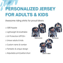 Load image into Gallery viewer, Motocross jersey customized number&amp;name UPF30+ freestyle dirt bike racing off-road shirt kid&amp;adult PDT292