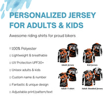 Load image into Gallery viewer, Orange Motocross Jersey Custom Dirt Bike Shirt UPF30+ Kid Men Women MX Racing Off-Road Racewear PDT376