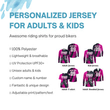 Load image into Gallery viewer, Braaap Princess custom motocross jersey UPF30+ girls women dirt bike Powersports long sleeves NMS1040