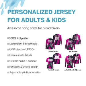 Braaap Princess custom motocross jersey UPF30+ girls women dirt bike Powersports long sleeves NMS1040