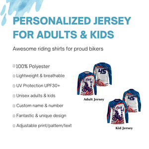 Personalized Dirt Bike Jersey UPF30+ Play Dirty Adult Kid Motocross MX Racing Shirt Off-road NMS1158