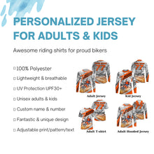 Load image into Gallery viewer, Custom bikers photo motocross jersey camouflage UPF30+ kids men women dirt bike motorcycle offroad NMS1029